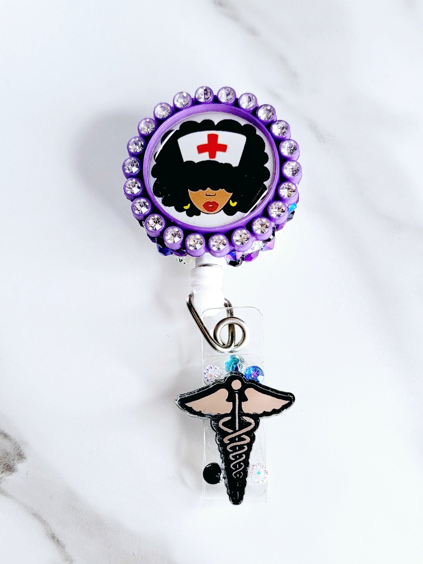 Afro Nurse w/caduceus